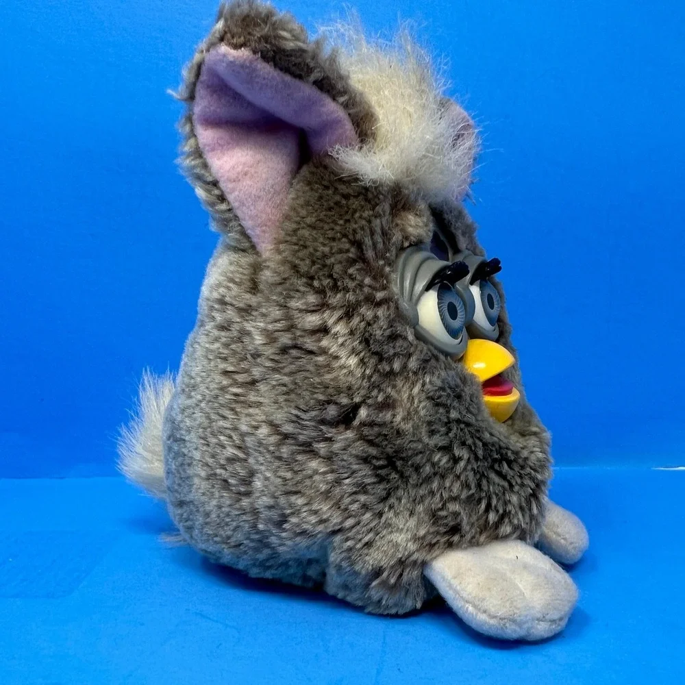 Tiger Furby Buddies 4 Inch Grey Owl Vintage 1999 Bean Bag Plush Toy